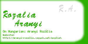 rozalia aranyi business card