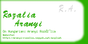 rozalia aranyi business card